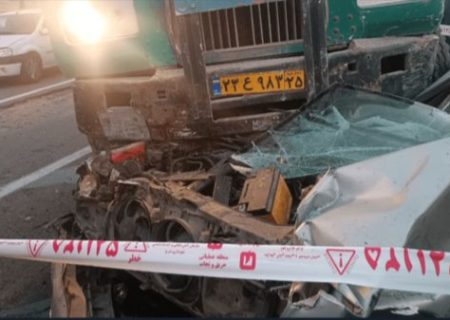 تصادف زنجیره‌ای در لاله تبریز؛ بونکر سیمان پژو را بلعید