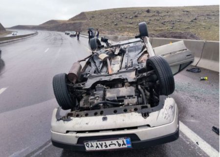 ۲ واژگونی در یک صبح بارانی در جاده ناایمن سهند-تبریز!
